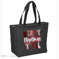 Merry Christmas Yall Holiday Festive Fun Tote Bag thumb 2