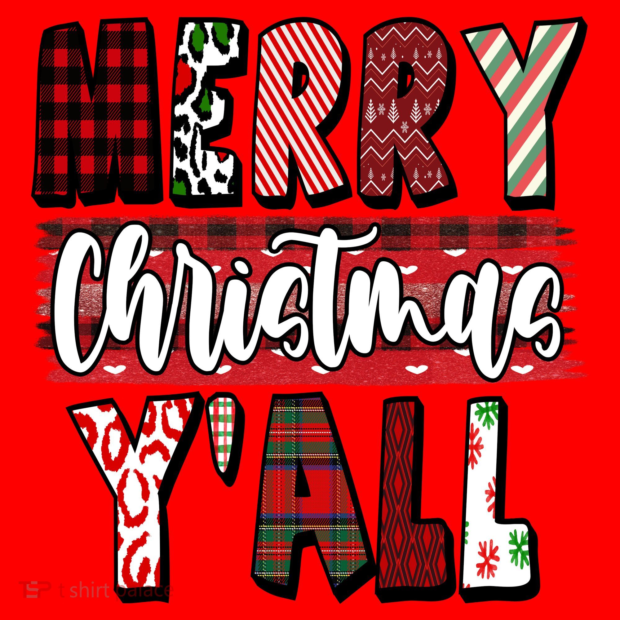 Merry Christmas Yall Holiday Festive Fun Santa Hat