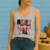 Merry Christmas Yall Holiday Festive Fun Women's Tank Top thumb 2