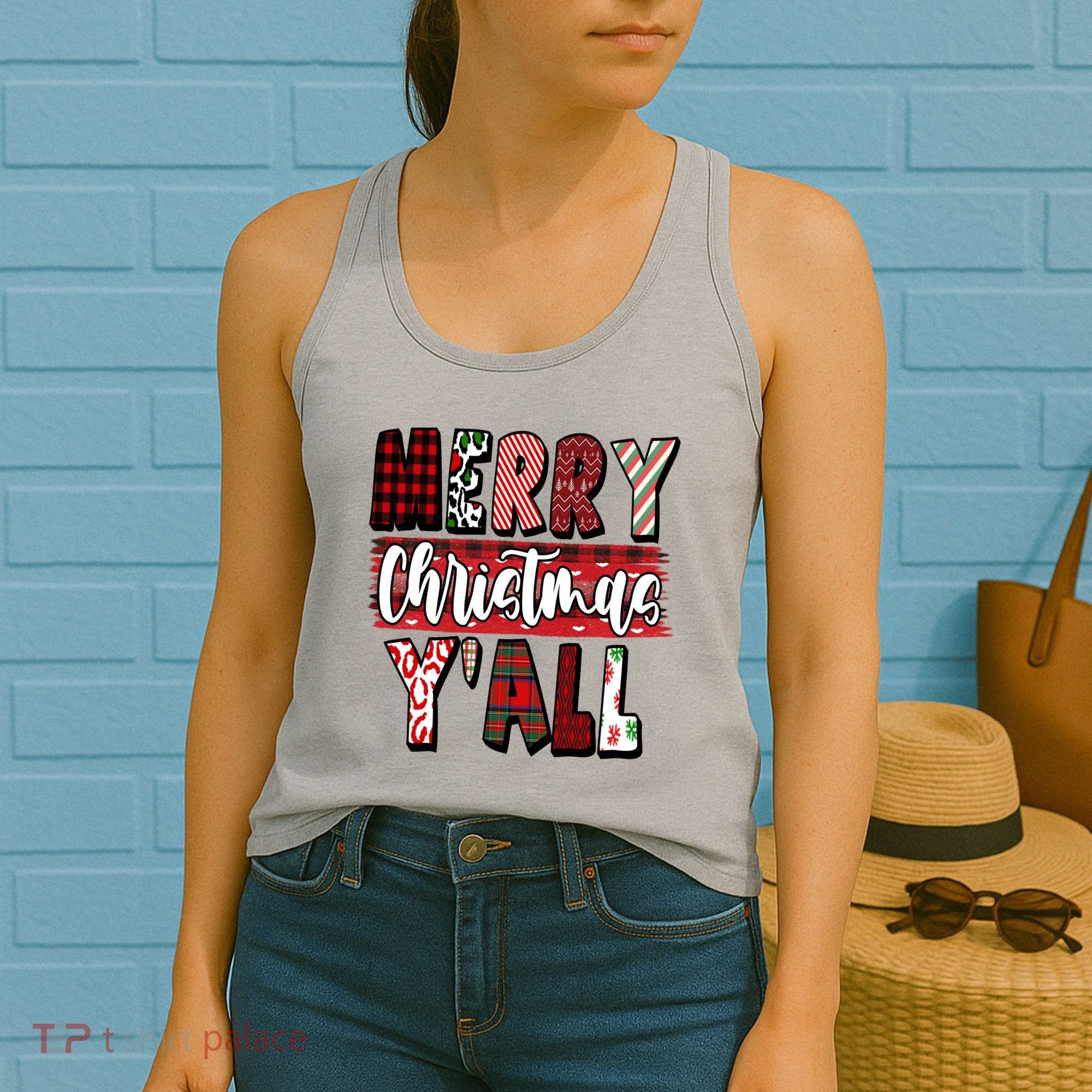 Merry Christmas Yall Holiday Festive Fun Women's Tank Top