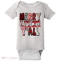 Merry Christmas Yall Holiday Festive Fun Baby Bodysuit thumb 0