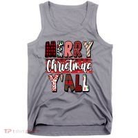 Merry Christmas Yall Holiday Festive Fun Tank Top thumb 0