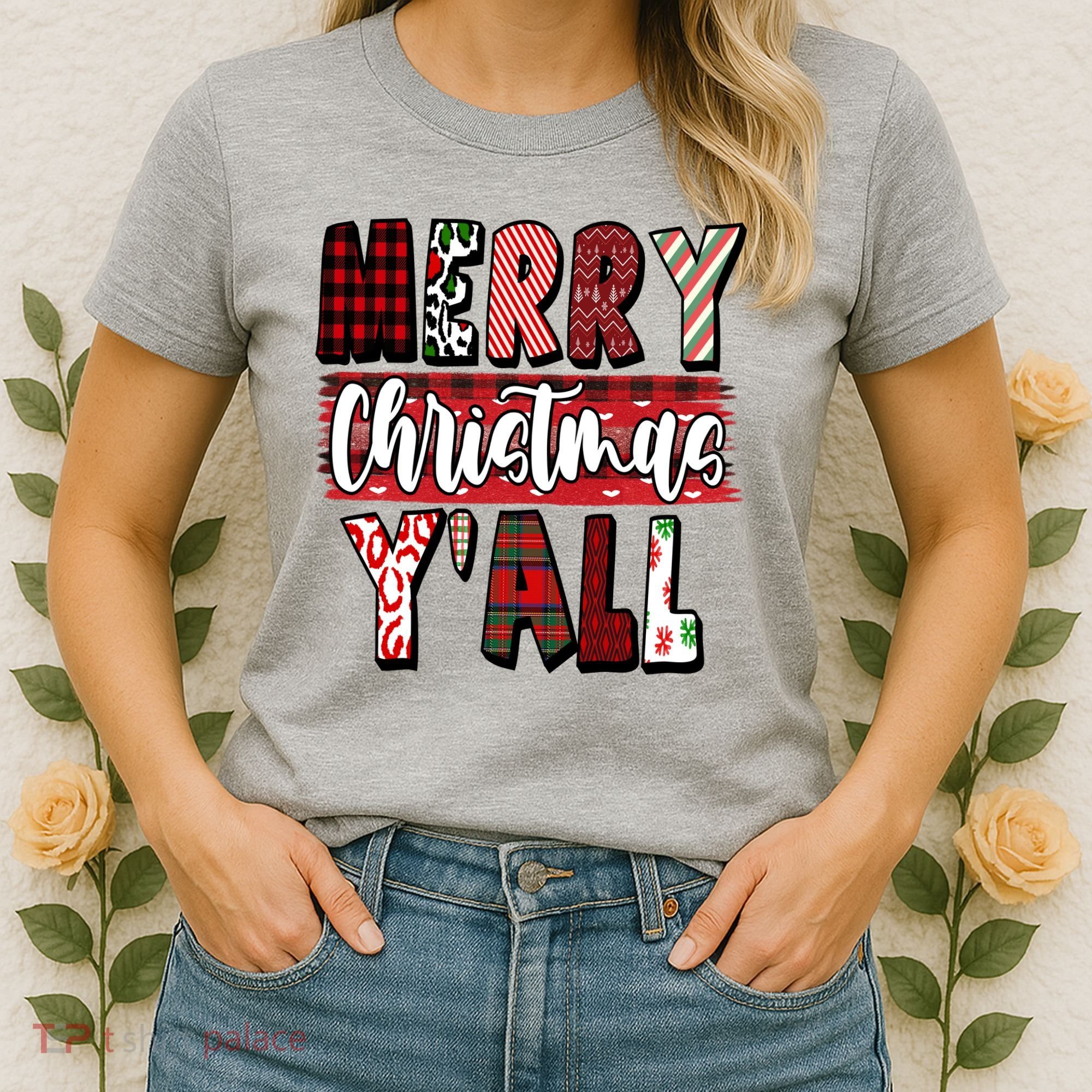 Merry Christmas Yall Holiday Festive Fun Women's T-Shirt