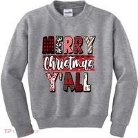 Merry Christmas Yall Holiday Festive Fun Kids Sweatshirt thumb 0