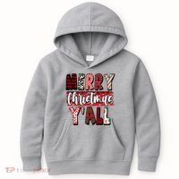 Merry Christmas Yall Holiday Festive Fun Kids Hoodie thumb 0