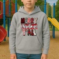 Merry Christmas Yall Holiday Festive Fun Kids Hoodie thumb 2