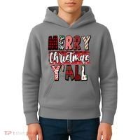 Merry Christmas Yall Holiday Festive Fun Kids Hoodie thumb 4