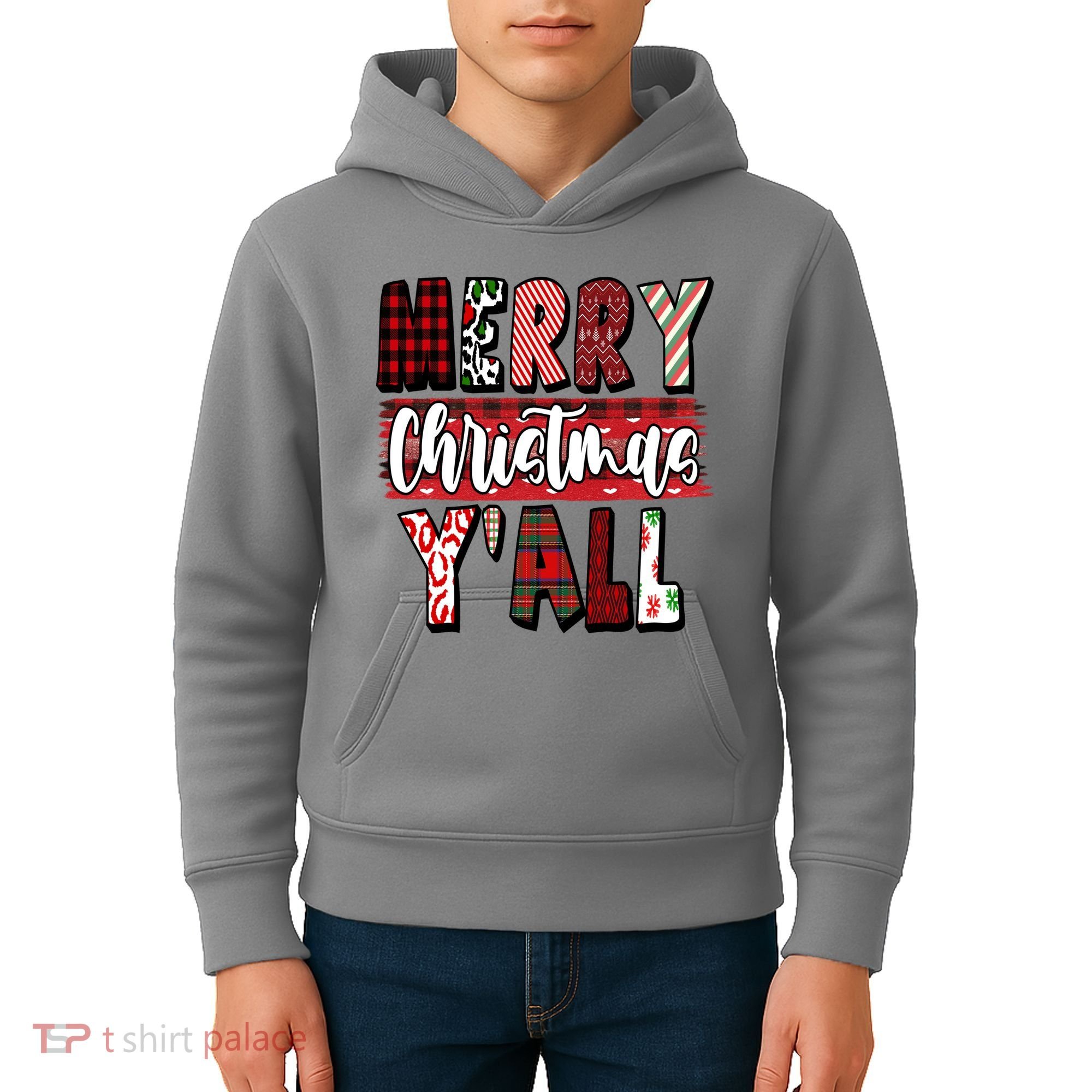 Merry Christmas Yall Holiday Festive Fun Kids Hoodie