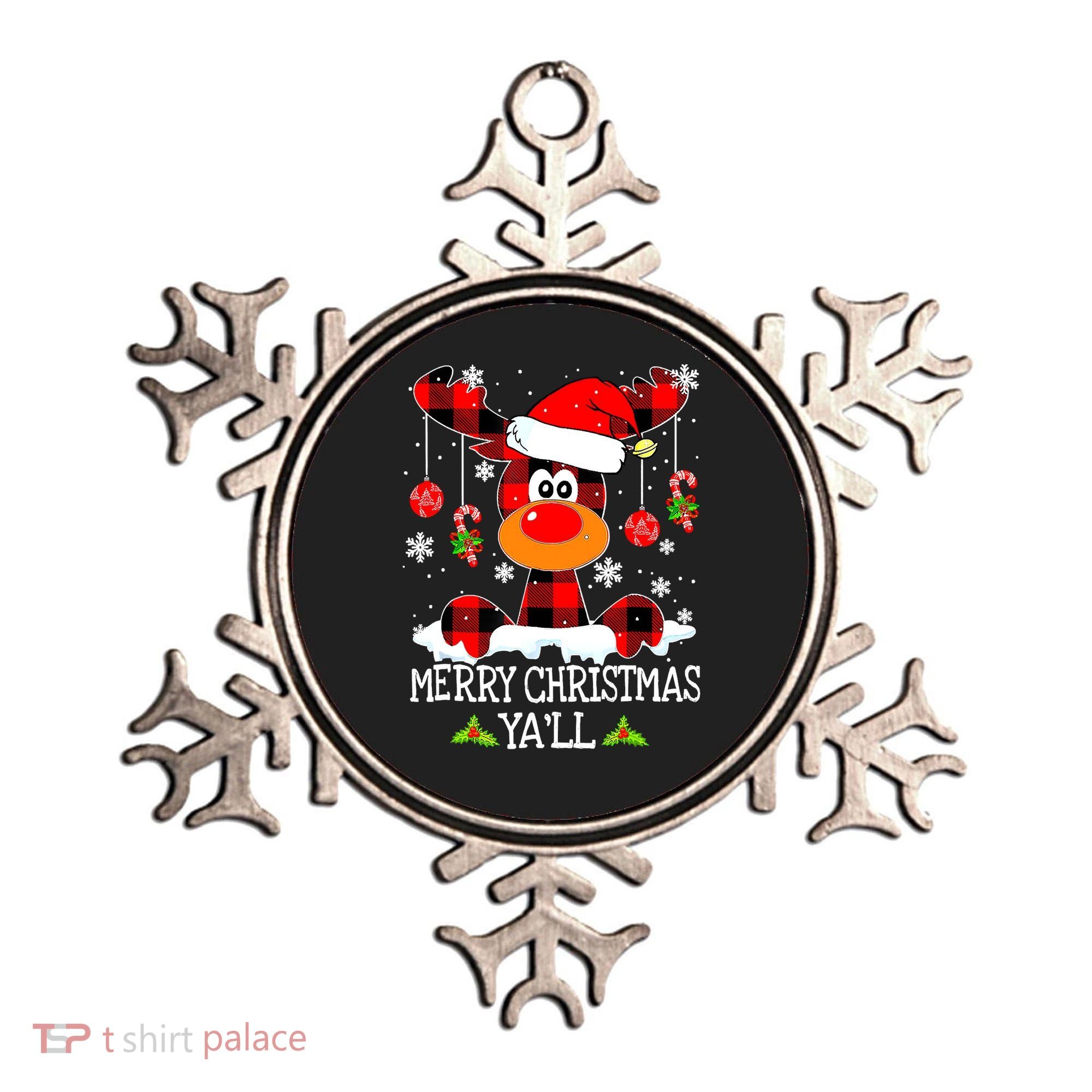 Merry Christmas Y'all Gifts Leopard Buffalo Plaid Xmas Ornament