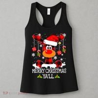 Merry Christmas Y'all Gifts Leopard Buffalo Plaid Xmas Women's Tank Top thumb 3