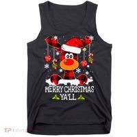 Merry Christmas Y'all Gifts Leopard Buffalo Plaid Xmas Tank Top thumb 0