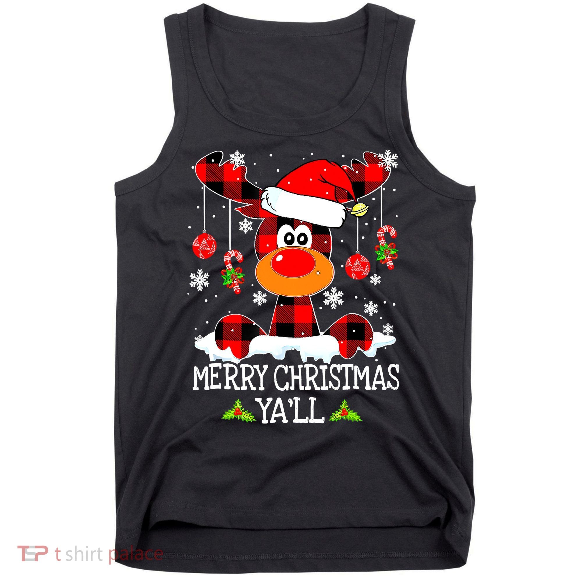 Merry Christmas Y'all Gifts Leopard Buffalo Plaid Xmas Tank Top