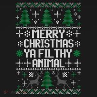 Merry Christmas Ya Filthy Animal Ugly Sweater Funny Xmas Gift Women's Hoodie thumb 2