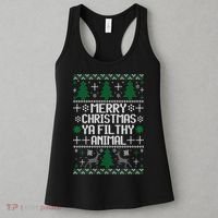 Merry Christmas Ya Filthy Animal Ugly Sweater Funny Xmas Gift Women's Tank Top thumb 3