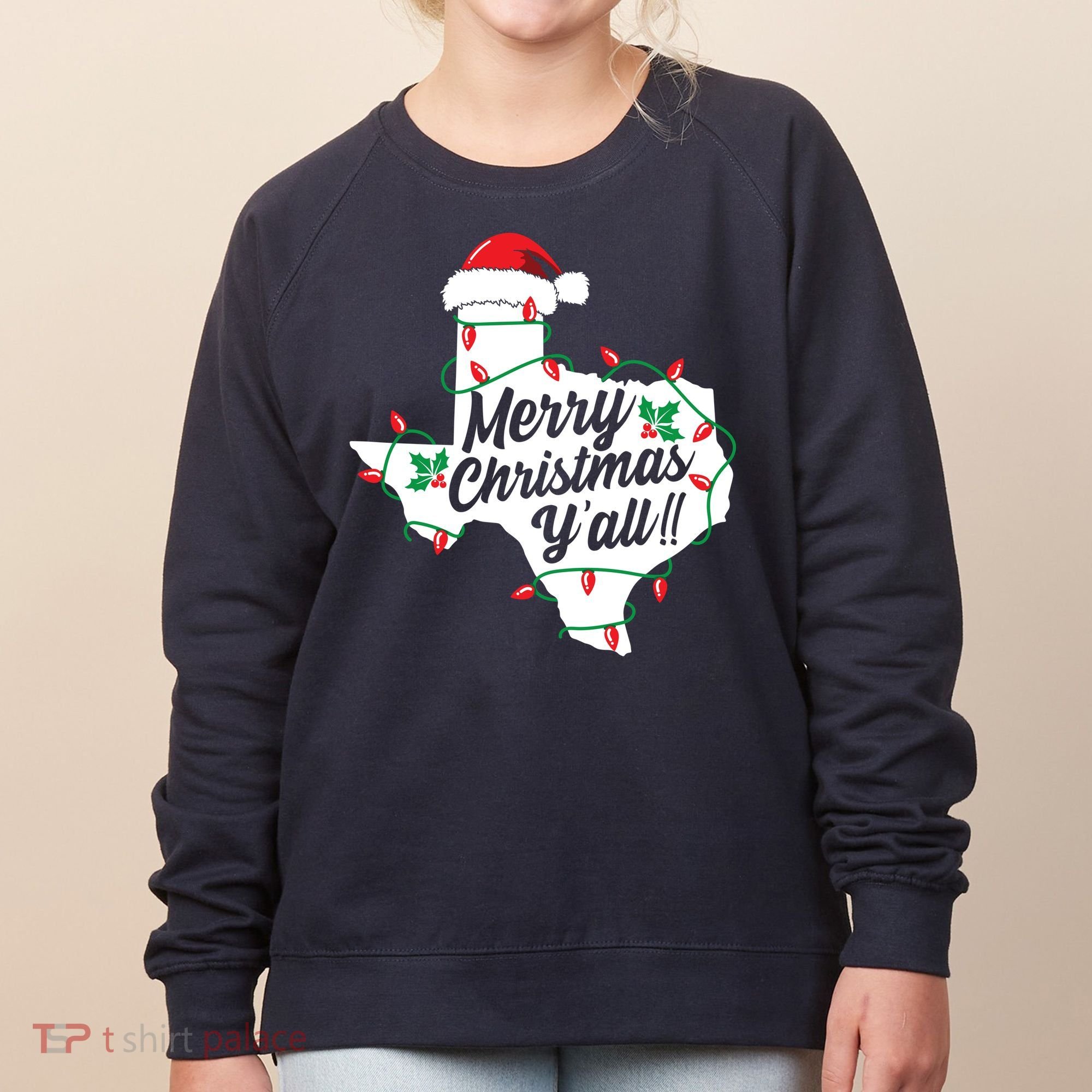 Merry Christmas Y'All Texas State Texan Women's Sweatshirt