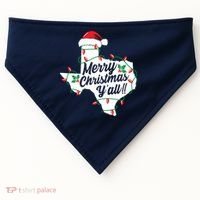 Merry Christmas Y'All Texas State Texan USA-Made Doggie Bandana thumb 0