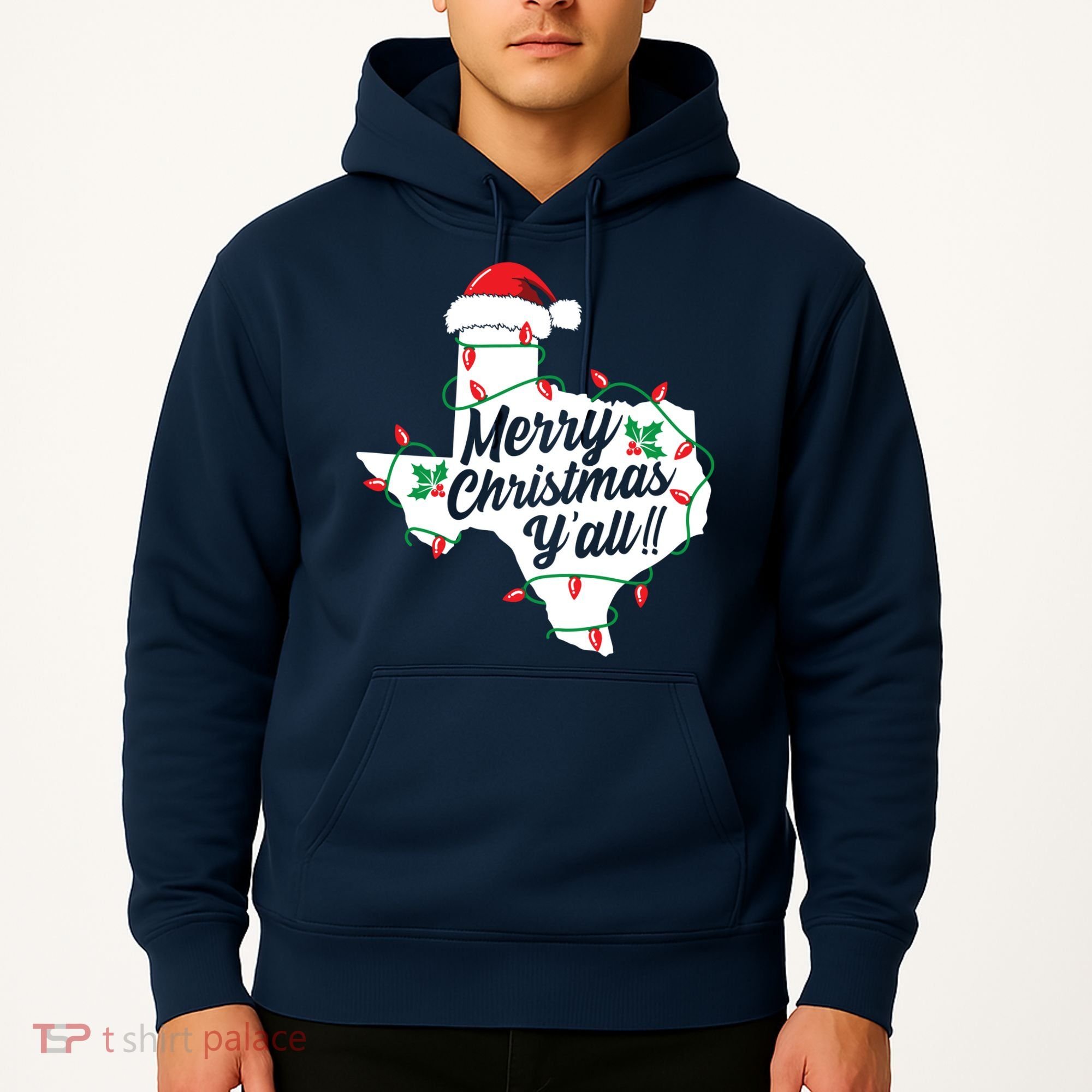 Merry Christmas Y'All Texas State Texan Hoodie