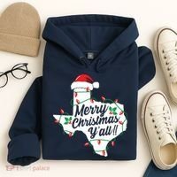 Merry Christmas Y'All Texas State Texan Hoodie thumb 4