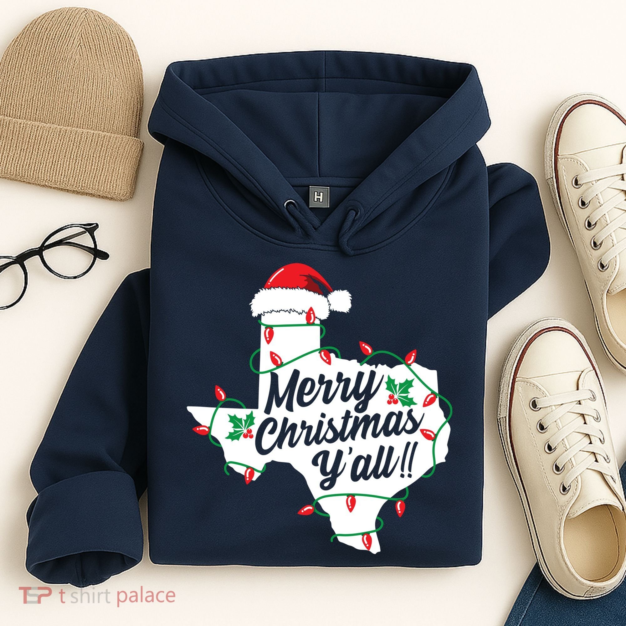 Merry Christmas Y'All Texas State Texan Hoodie