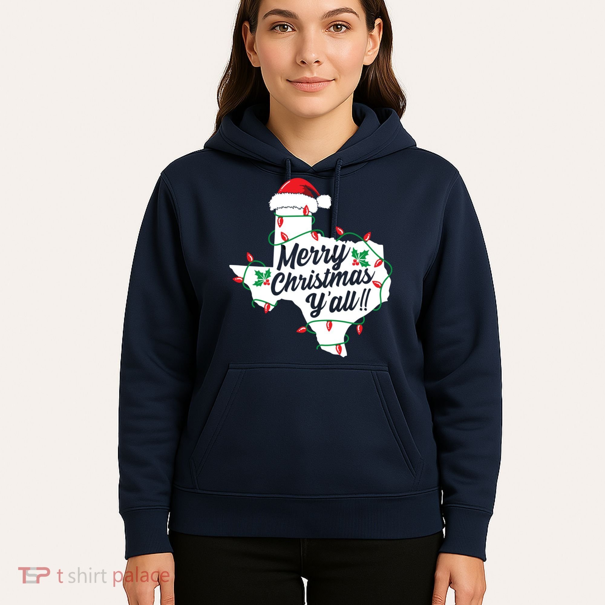 Merry Christmas Y'All Texas State Texan Hoodie