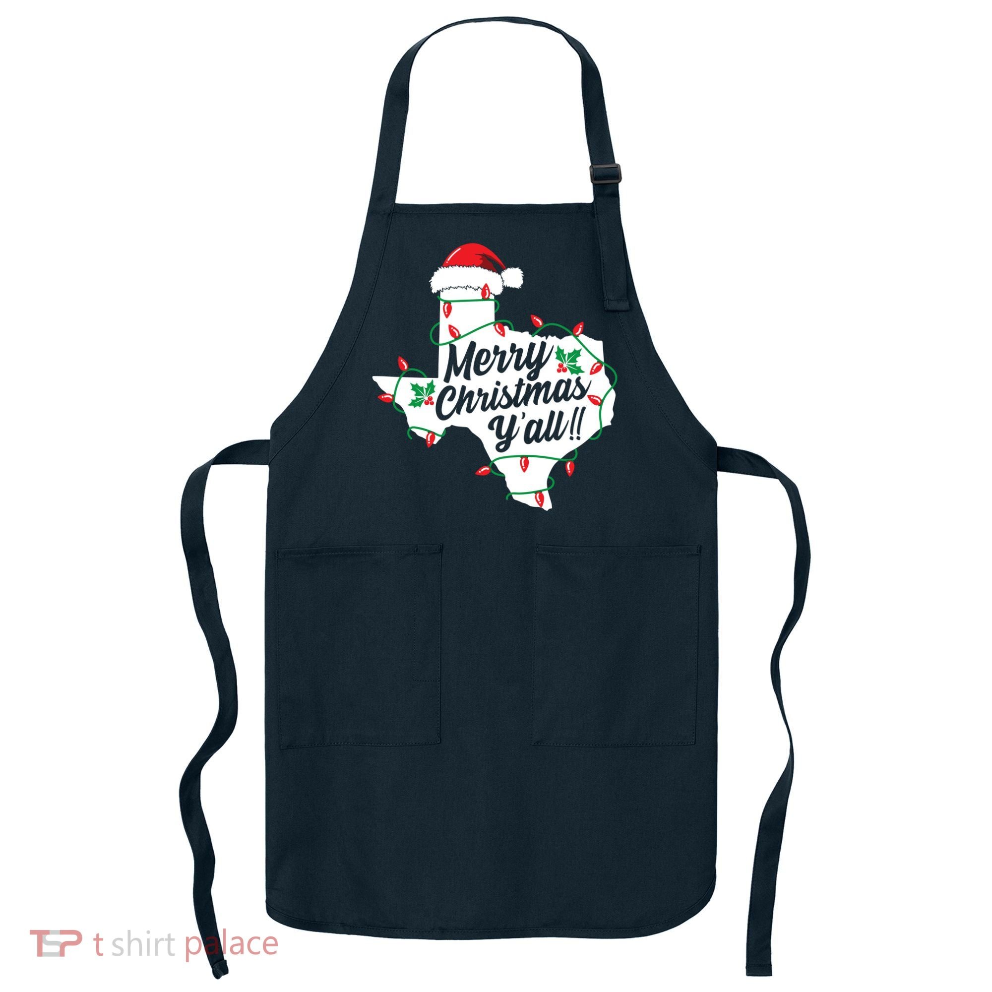 Merry Christmas Y'All Texas State Texan Apron