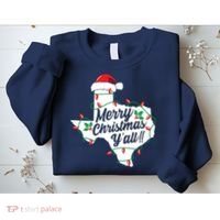 Merry Christmas Y'All Texas State Texan Sweatshirt thumb 2