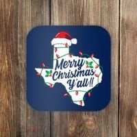 Merry Christmas Y'All Texas State Texan Coaster thumb 0