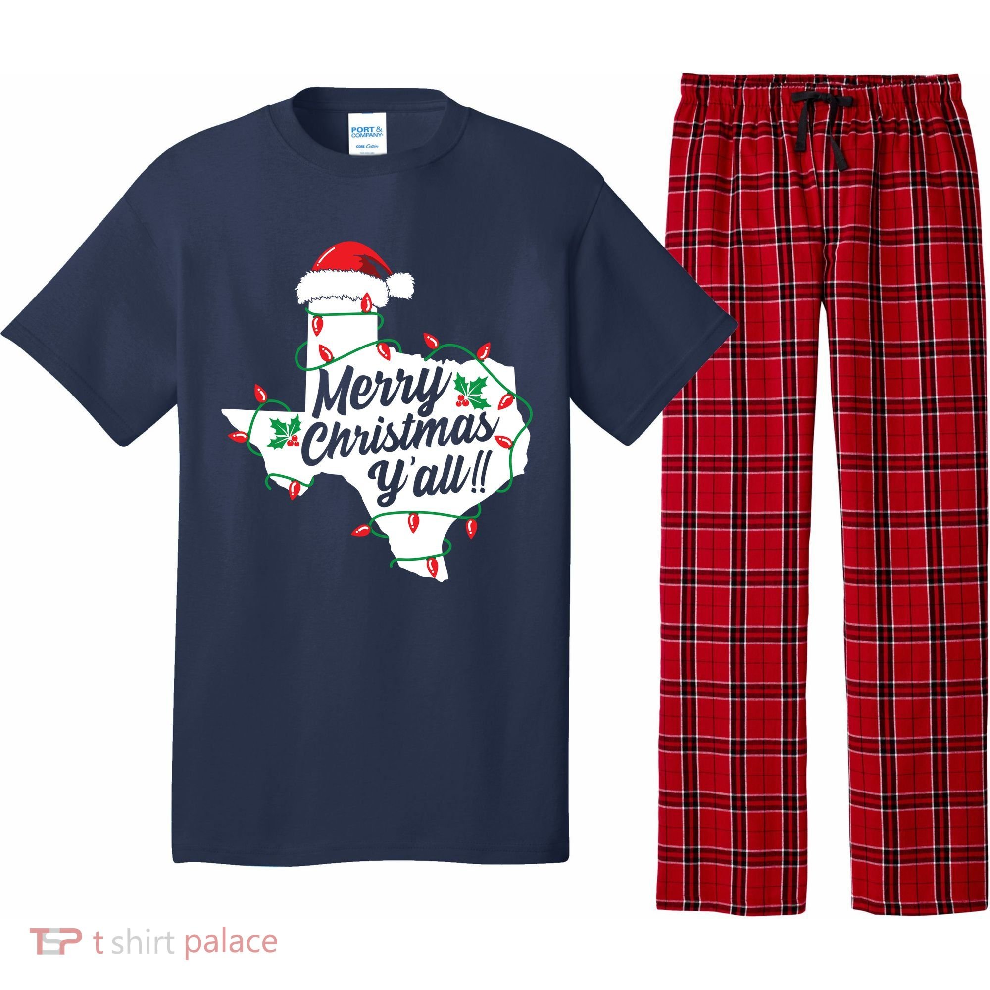 Merry Christmas Y'All Texas State Texan Pajama Set