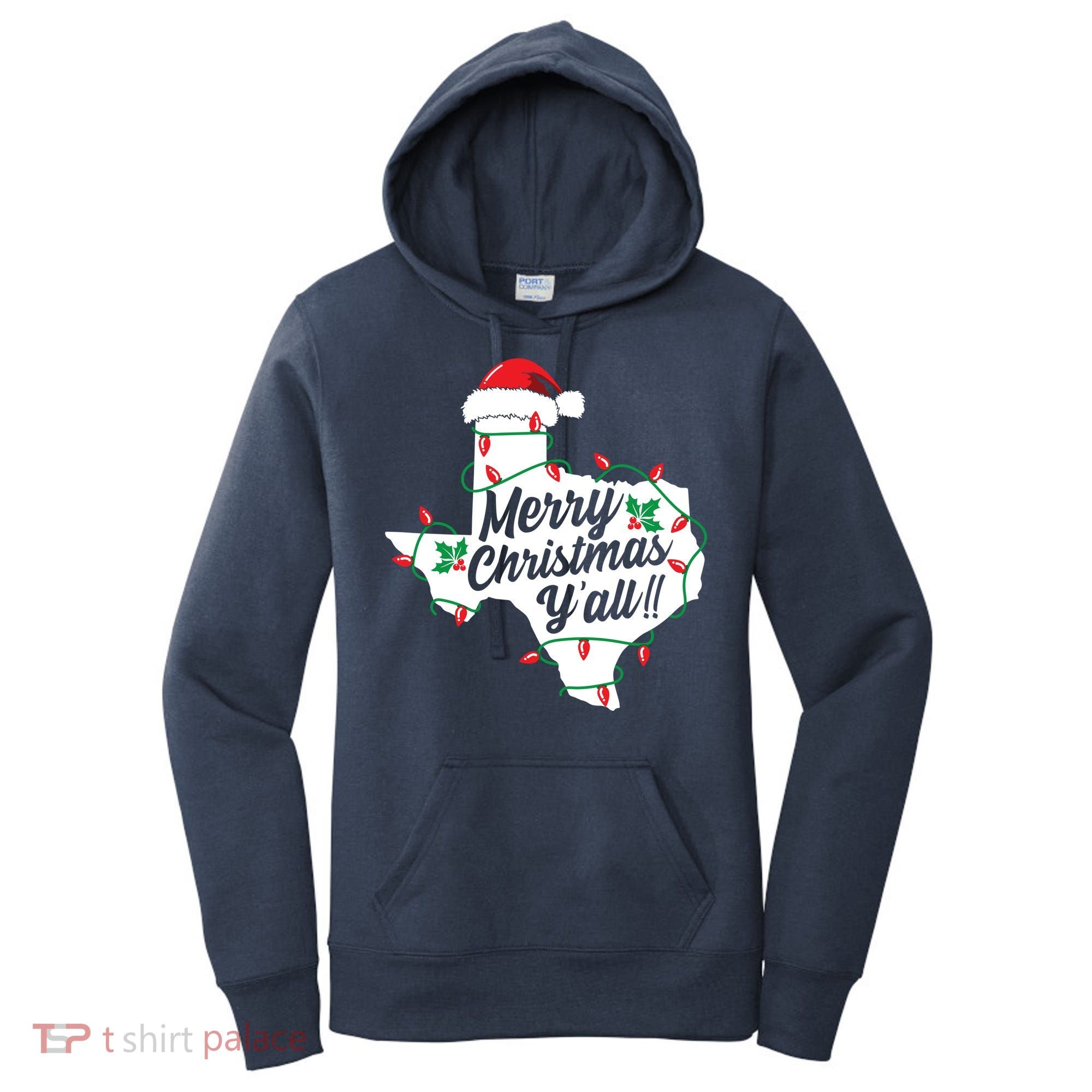 Merry Christmas Y'All Texas State Texan Women's Hoodie