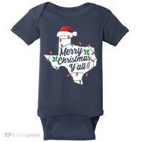 Merry Christmas Y'All Texas State Texan Baby Bodysuit thumb 0