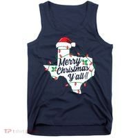 Merry Christmas Y'All Texas State Texan Tank Top thumb 0