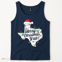 Merry Christmas Y'All Texas State Texan Tank Top thumb 2