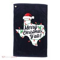 Merry Christmas Y'All Texas State Texan Golf Towel thumb 0