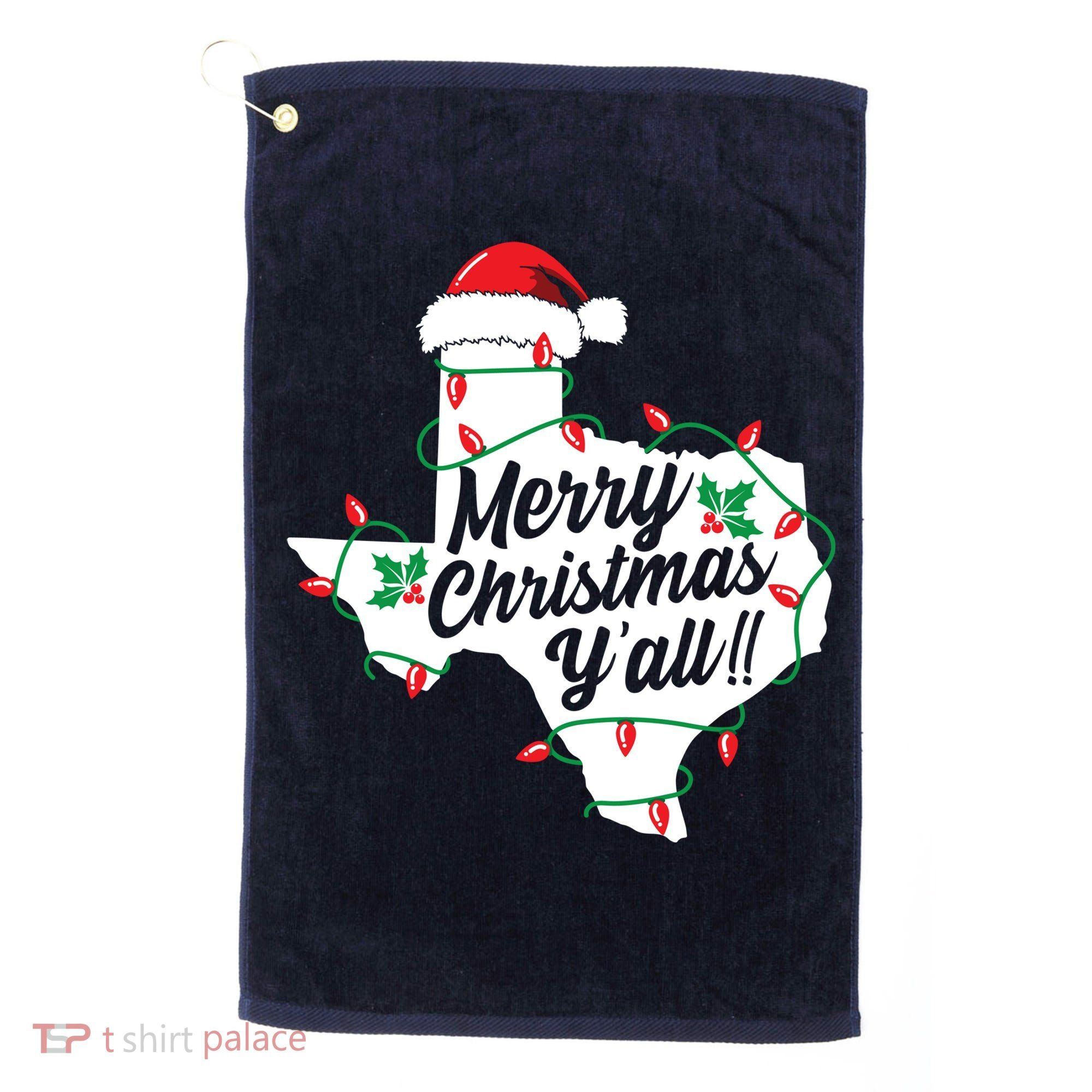 Merry Christmas Y'All Texas State Texan Golf Towel