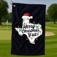 Merry Christmas Y'All Texas State Texan Golf Towel thumb 1