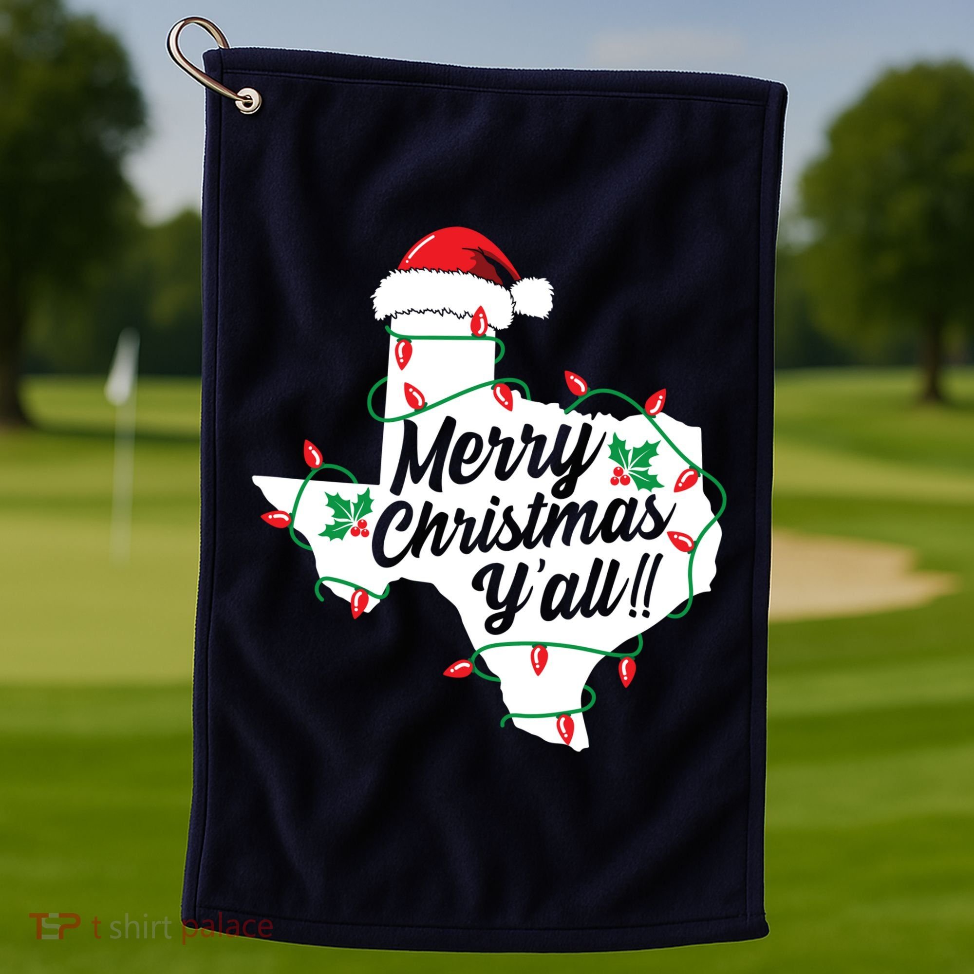 Merry Christmas Y'All Texas State Texan Golf Towel