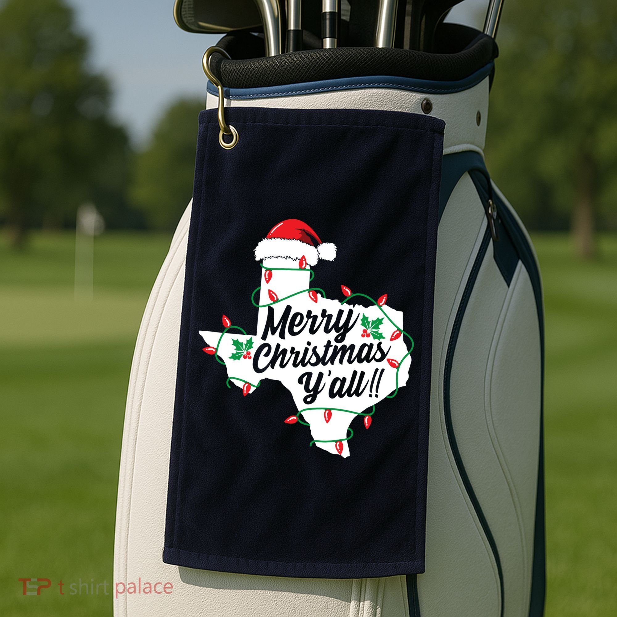 Merry Christmas Y'All Texas State Texan Golf Towel
