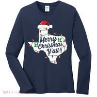 Merry Christmas Y'All Texas State Texan Women's Long Sleeve Shirt thumb 0