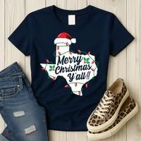 Merry Christmas Y'All Texas State Texan Women's T-Shirt thumb 3