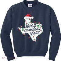 Merry Christmas Y'All Texas State Texan Kids Sweatshirt thumb 0