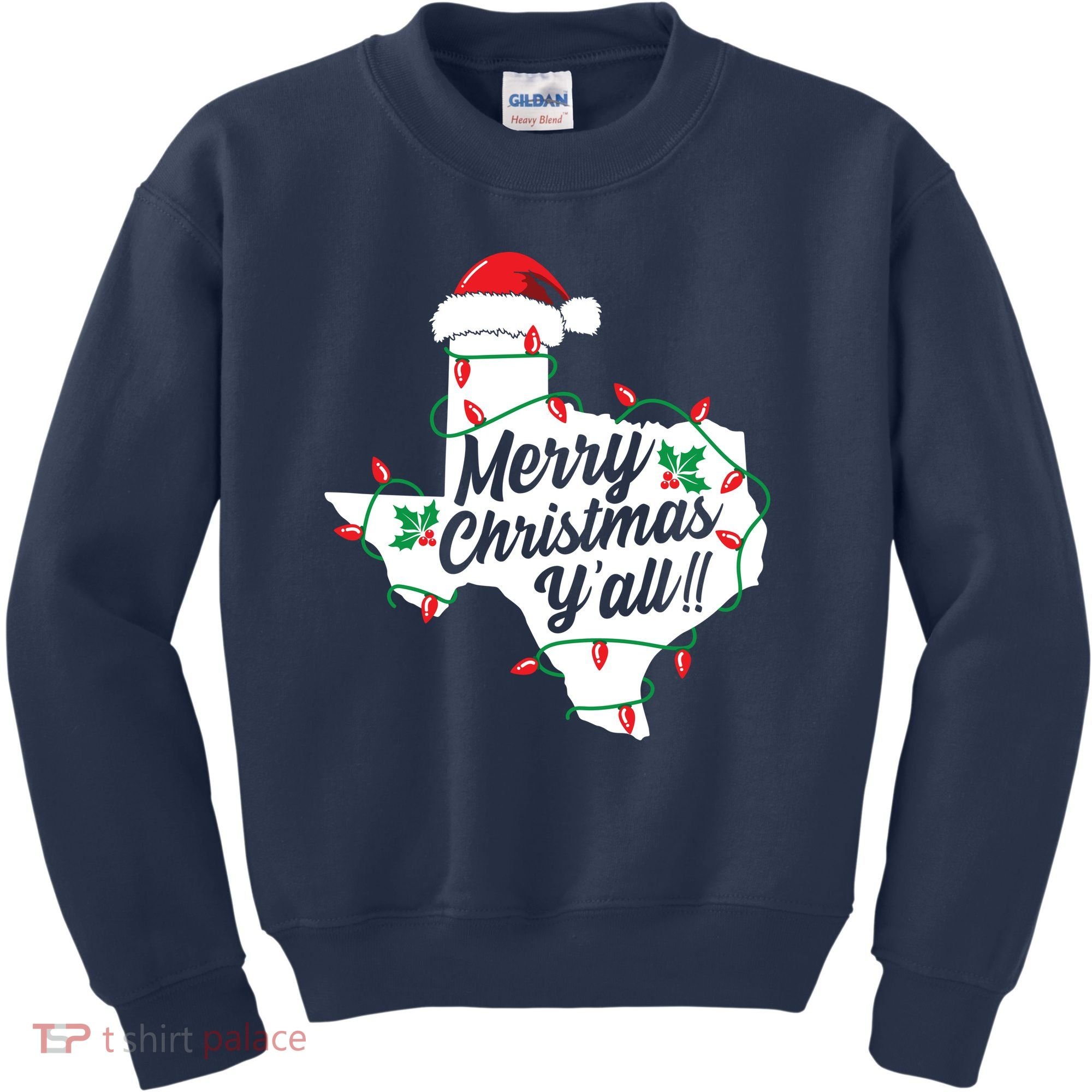 Merry Christmas Y'All Texas State Texan Kids Sweatshirt