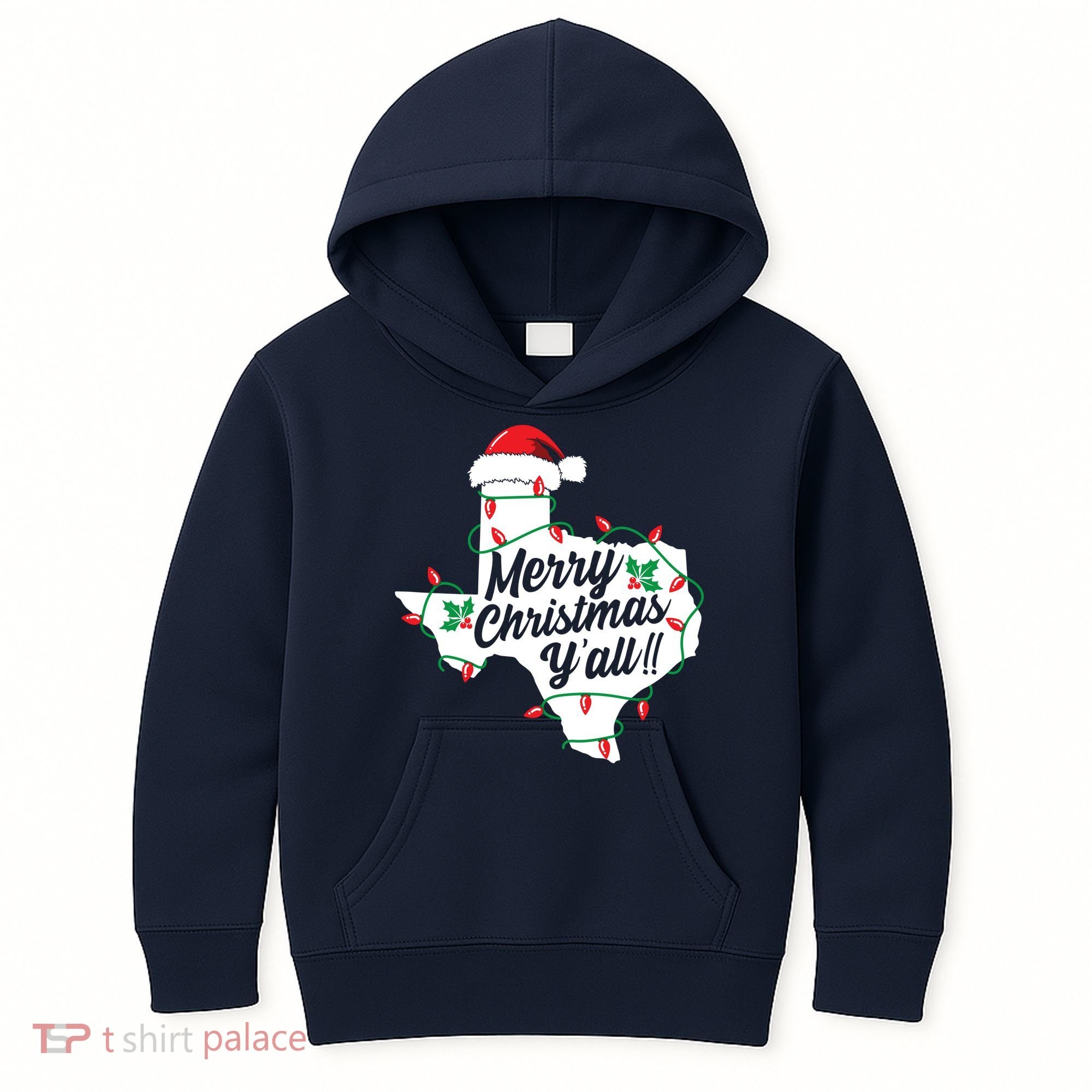 Merry Christmas Y'All Texas State Texan Kids Hoodie