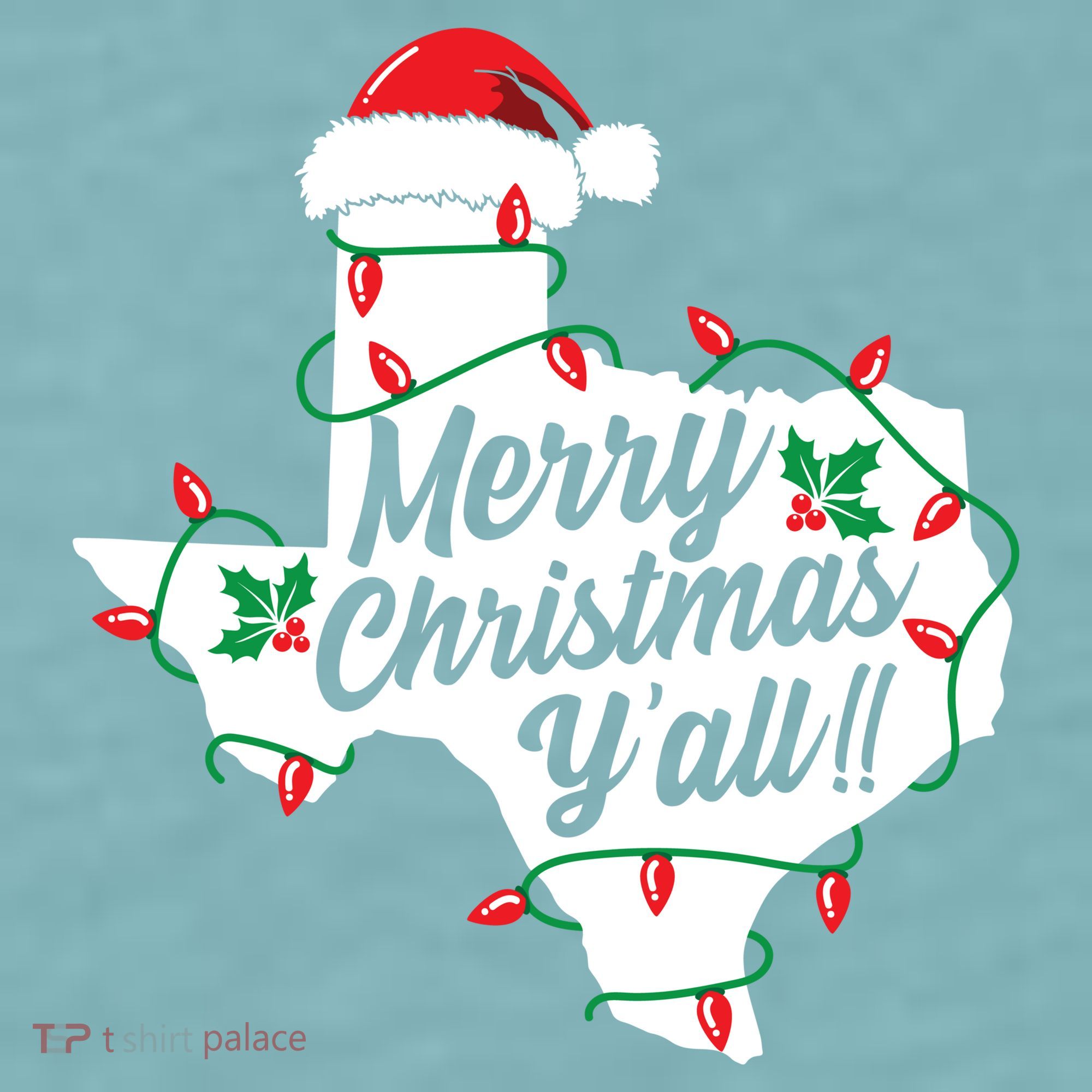 Merry Christmas Y'All Texas State Texan Sueded Cloud Jersey T-Shirt