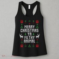 Merry Christmas Ya Filthy Animal Ugly Christmas Sweater Women's Tank Top thumb 3