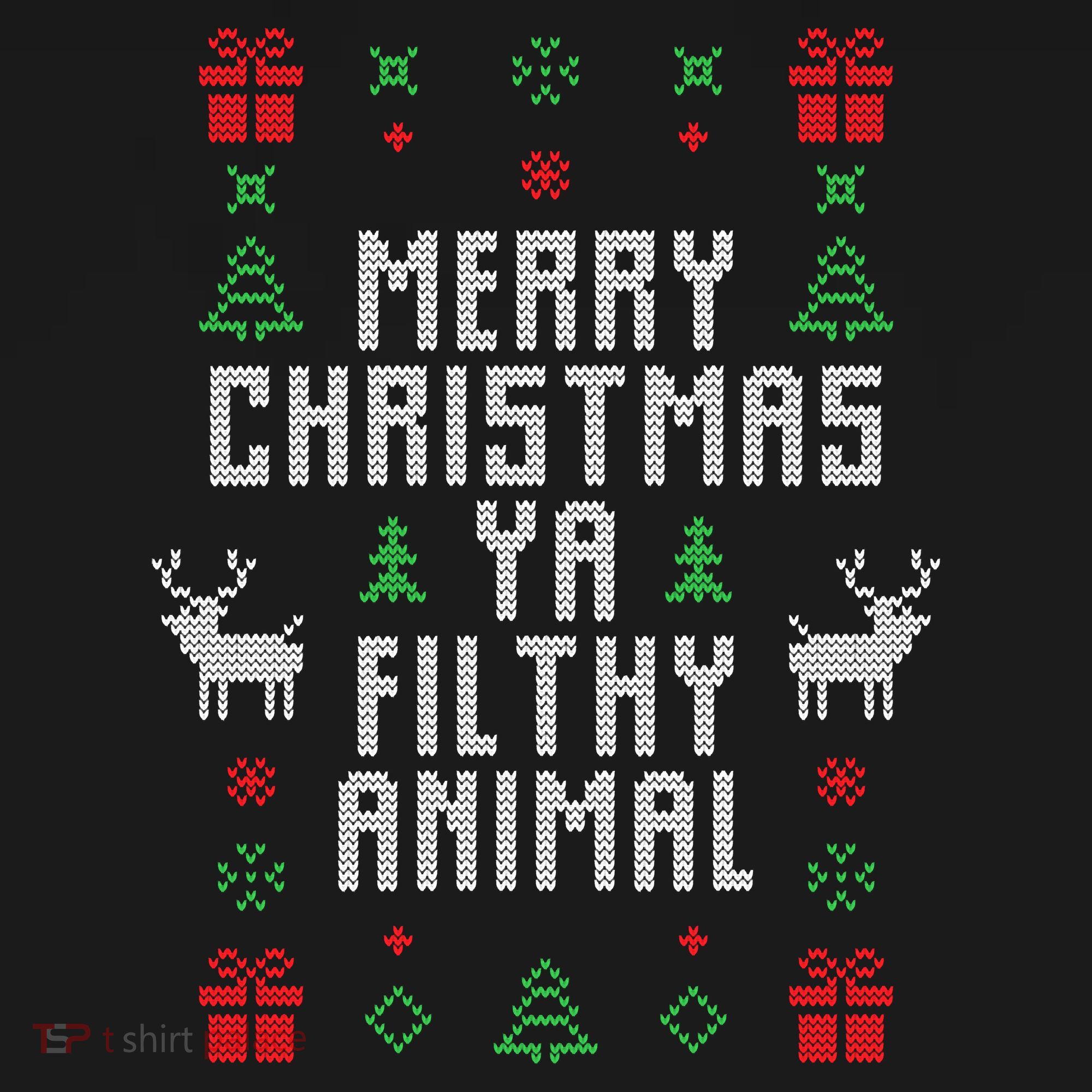 Merry Christmas Ya Filthy Animal Ugly Christmas Sweater Women's Tank Top