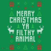 Merry Christmas Ya Filthy Animal Ugly Christmas Sweater Coaster thumb 2