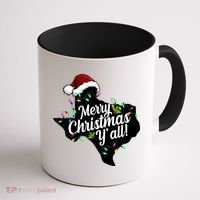 Merry Christmas Y'all Texas State Coffee Mug thumb 1