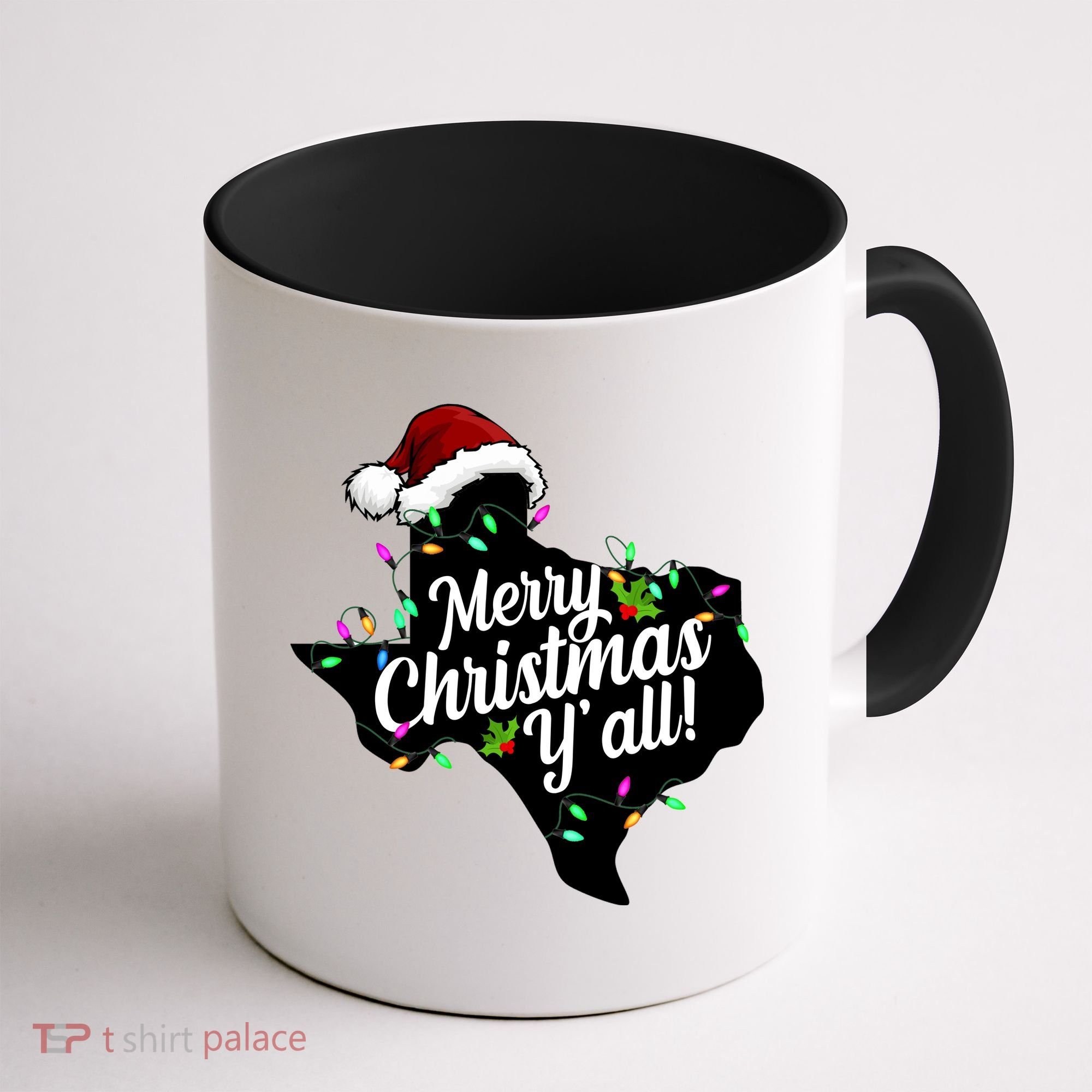 Merry Christmas Y'all Texas State Coffee Mug