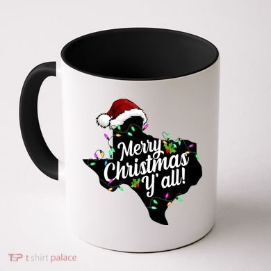 Merry Christmas Y'all Texas State Coffee Mug