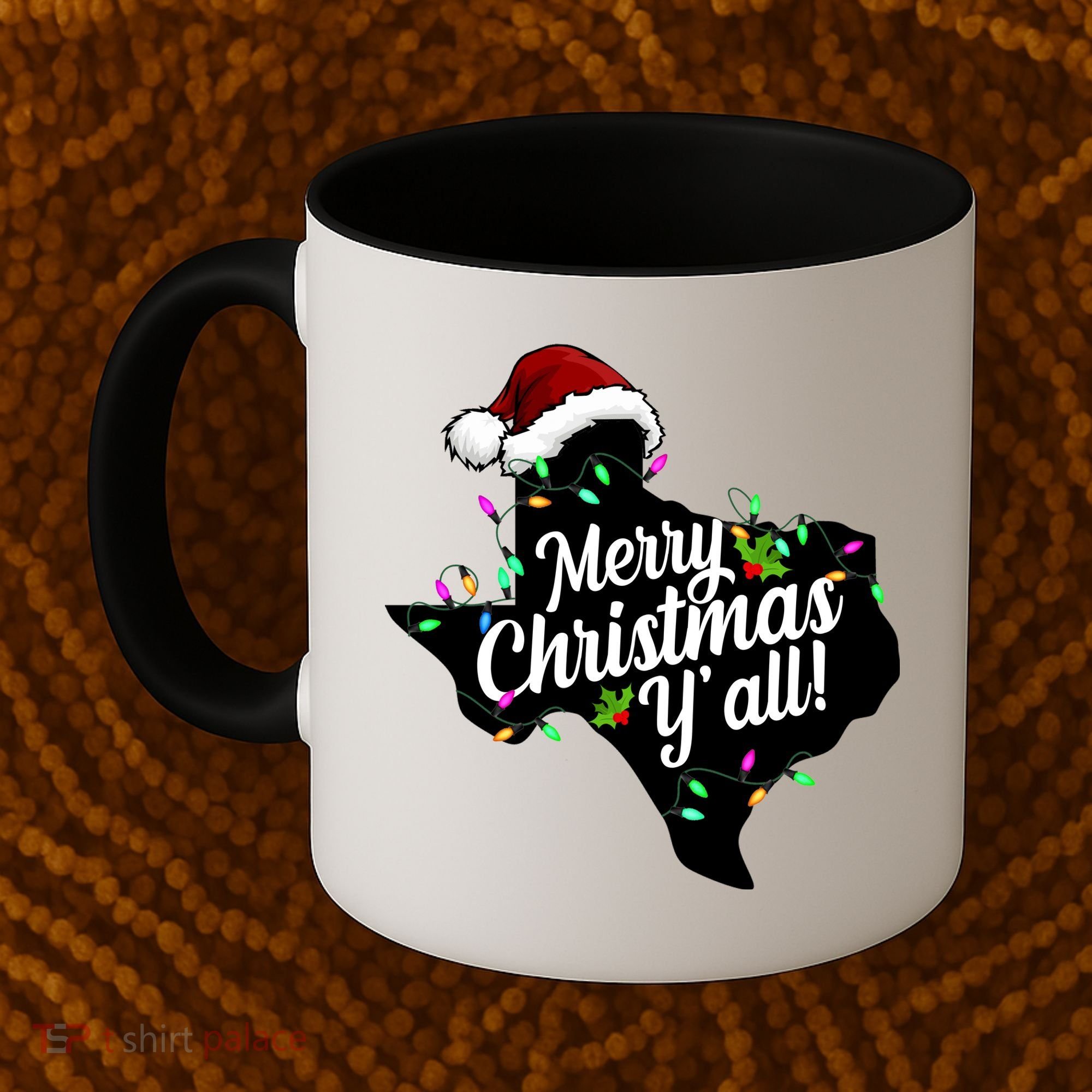 Merry Christmas Y'all Texas State Coffee Mug